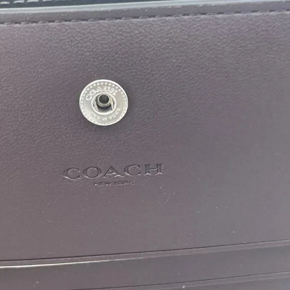 NEW COACH Women’s Snap Wallet with Heart Bolt Print Silver/Black Multi - Picture 7 of 11